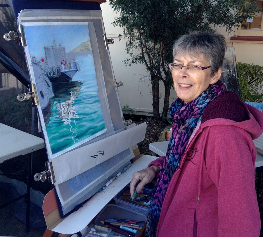 Jane Z 1 Jane Zadow drawing on Dayboro Day