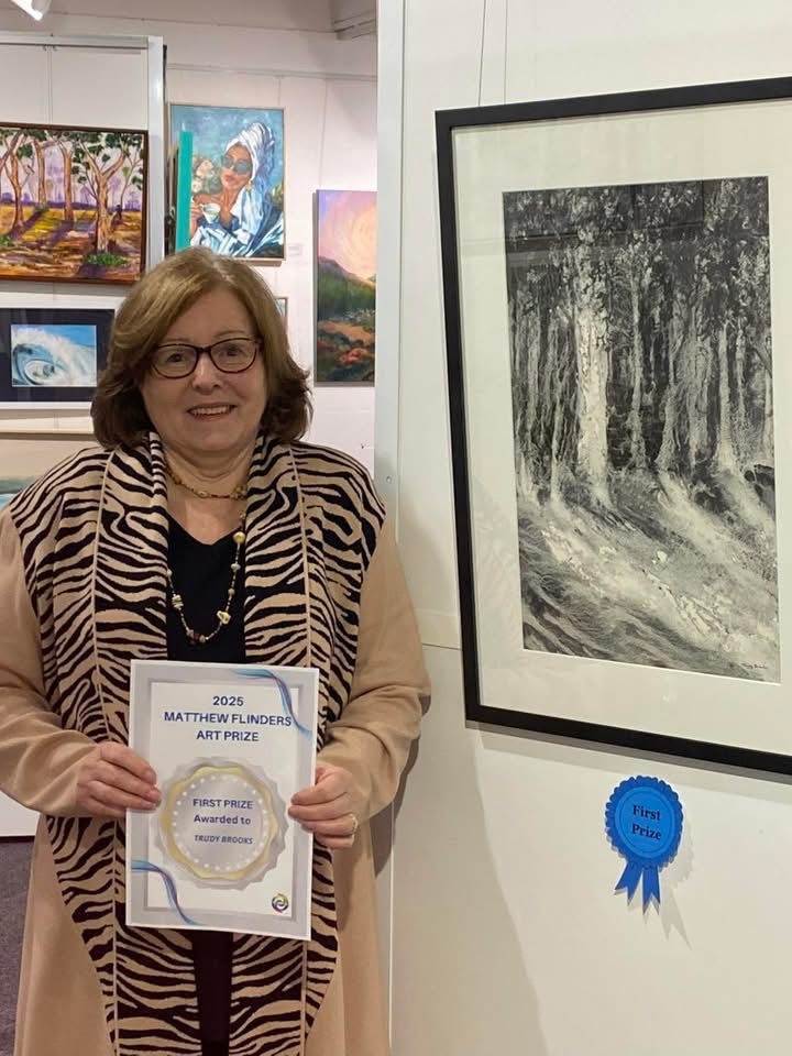 Sensational achievements of exhibiting artists 3 artist Trudy Brooks with her winning artwork